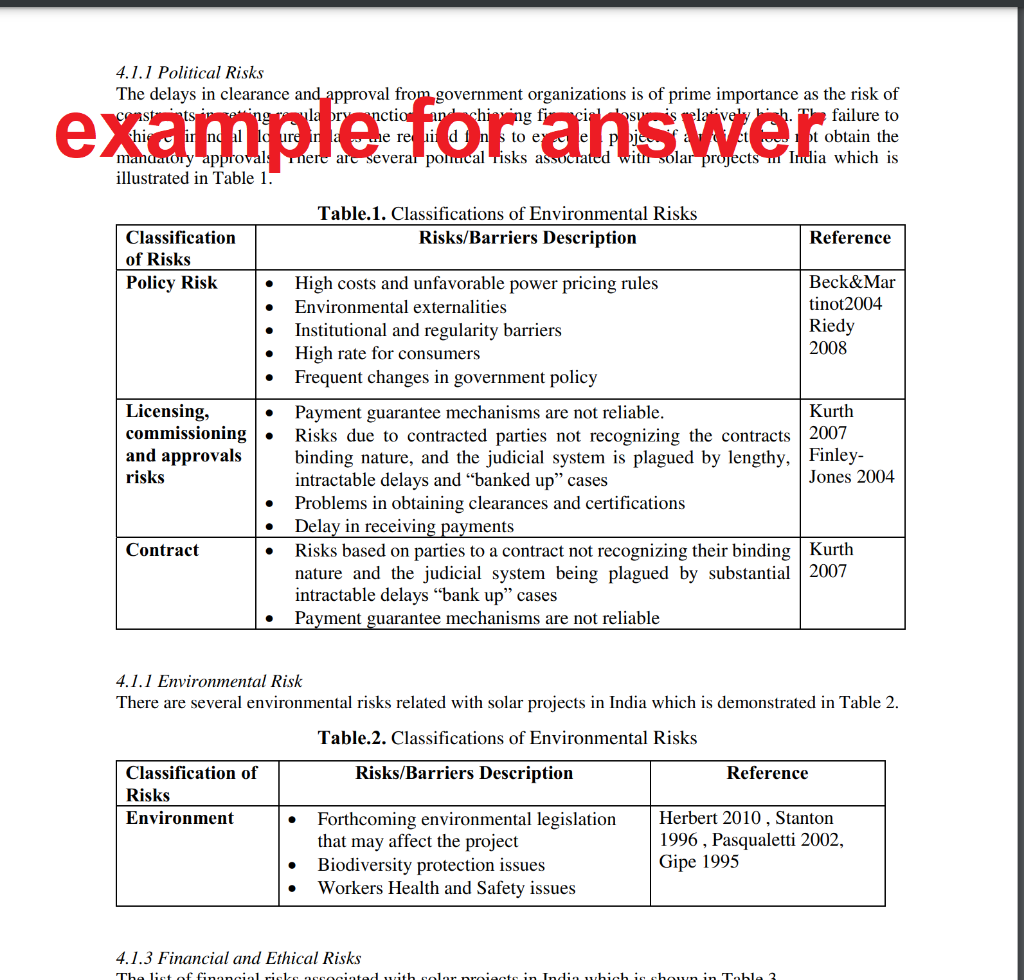 For question one I need the answer in Table