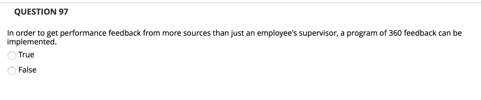 QUESTION 97 In order to get performance feedback