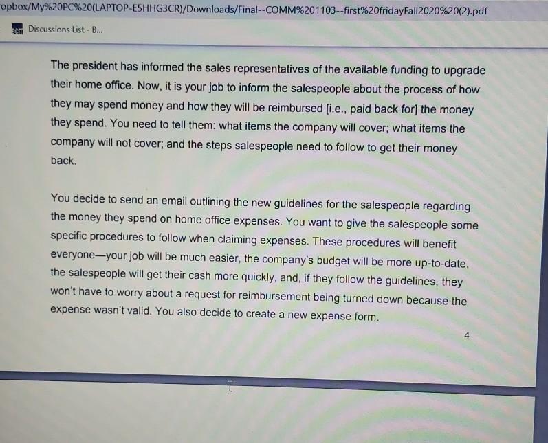 Emall Cage Write an email for the message called