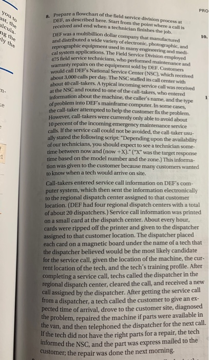 yout ast, the 8. Prepare a flo ng the ely the PRO