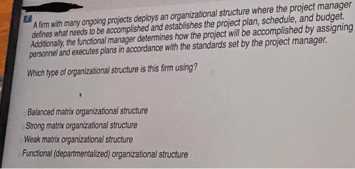 A firm with many ongoing projects deploys an