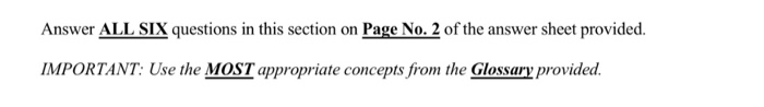 Answer ALL SIX questions in this section on Page