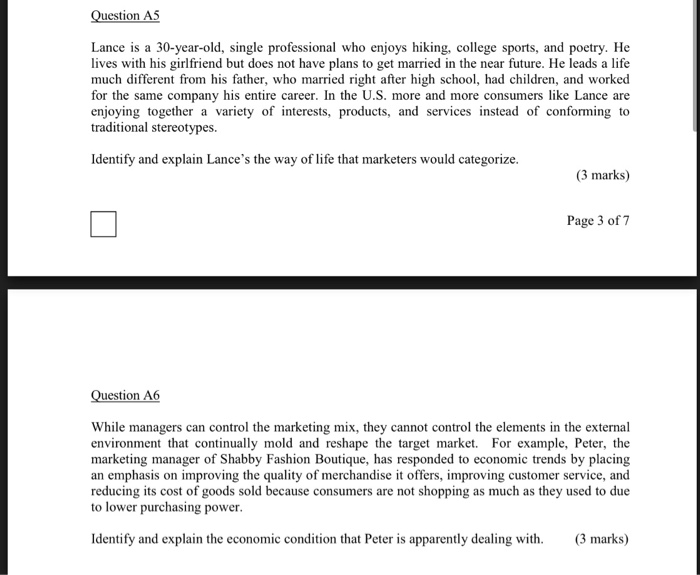 Answer ALL SIX questions in this section on Page