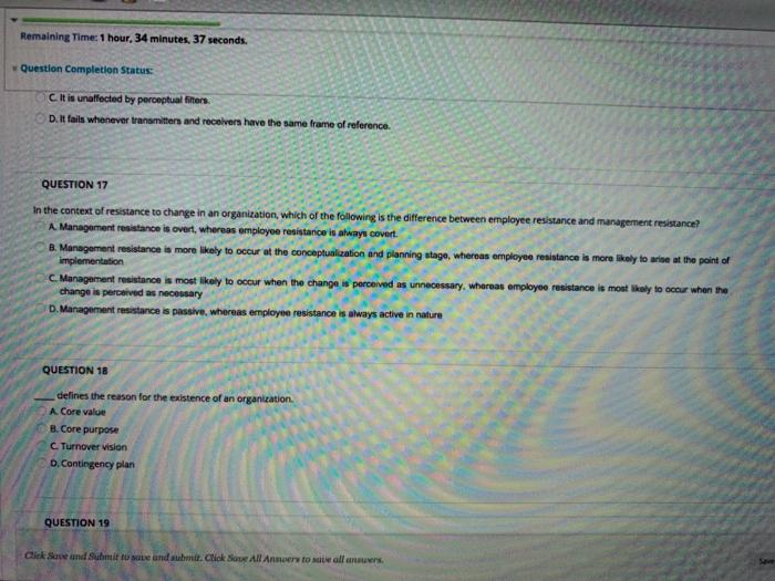 Remaining Time: 1 hour, 34 minutes, 37 seconds.