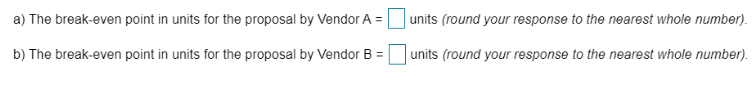 1) 2) The revenue generated by each unit is