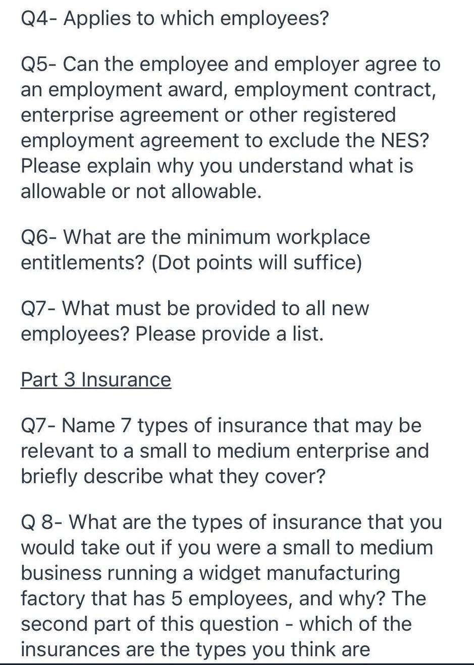 Part 1 Employers and Employees Q1- What are at