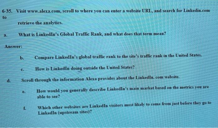 please answer:6-35 ASAP! 6-35. Visit