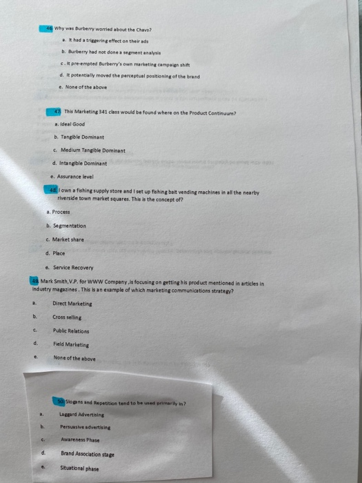 46 Why was Burberry worried about the Chava? a.