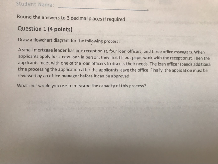 Student Name Round the answers to 3 decimal