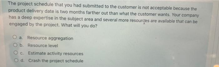 The project schedule that you had submitted to