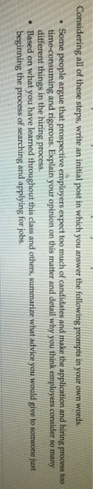 Considering all of these steps, write an initial