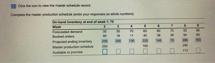 2 9 E Click the icon to view the master schedule