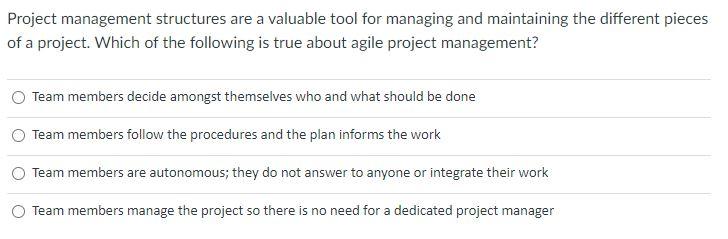 Project management structures are a valuable tool