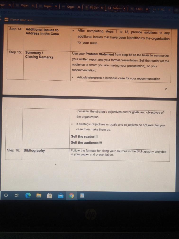 Read the case and answer the steps from 1 to 15