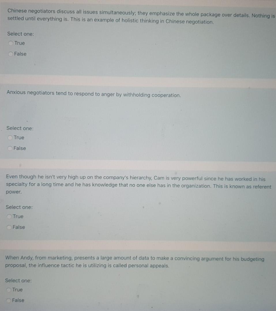 Chinese negotiators discuss all issues