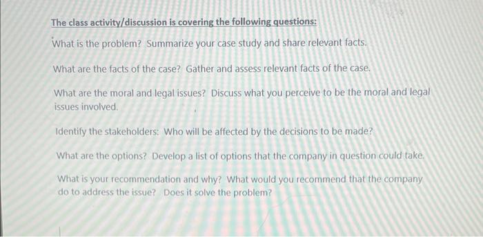 Please Read the Cases before attending Business