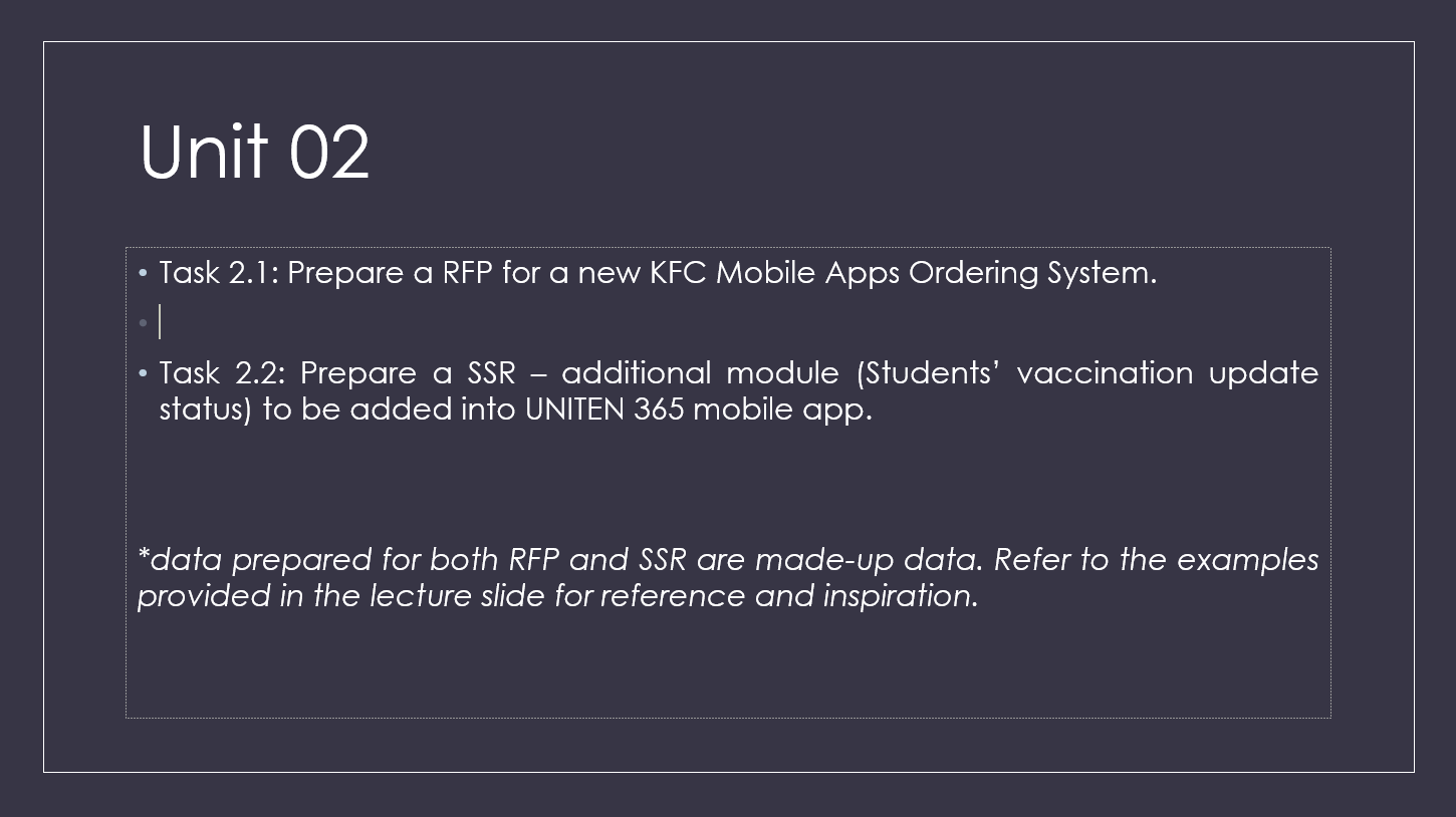 prepare an RFP for a new KFC mobile app ordering