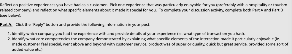 Reflect on positive experiences you have had as a