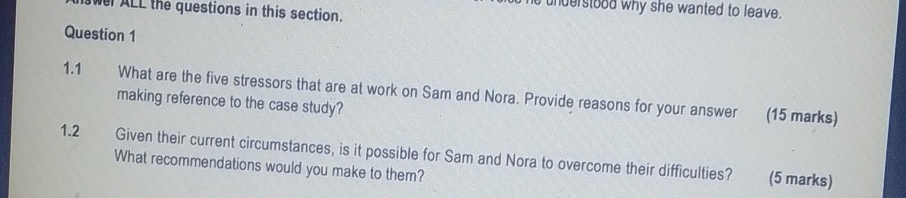 1.1 the questions in this section. Question 1