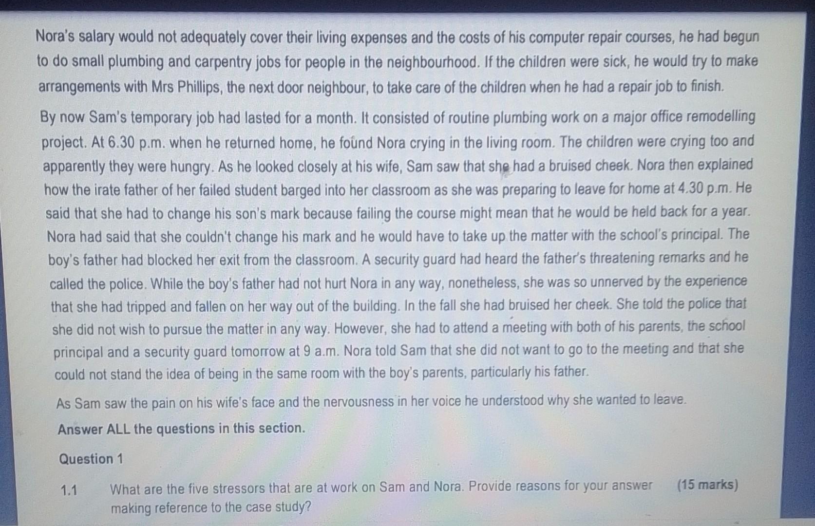 1.1 the questions in this section. Question 1