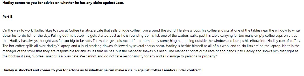 Hadley comes to you for advice on whether he has