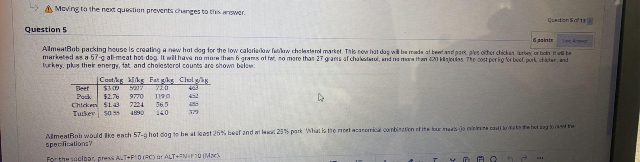 .. A Moving to the next question prevents changes