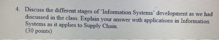 4. Discuss the different stages of 'Information