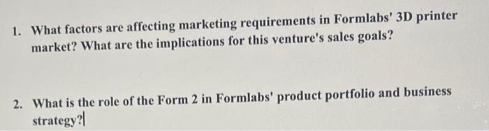 1. What factors are affecting marketing