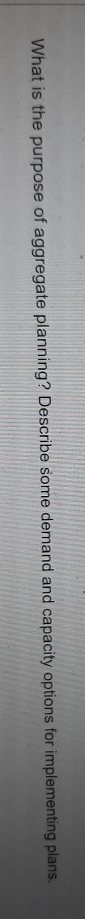 What is the purpose of aggregate planning?