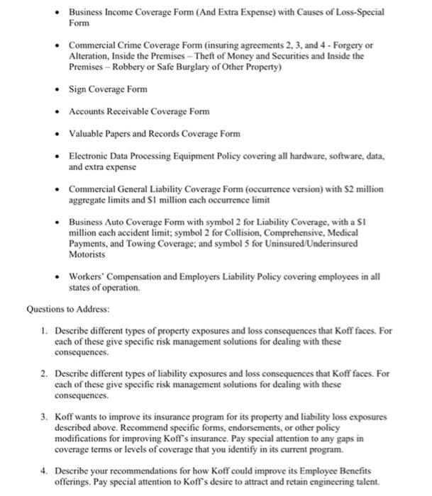 need answer for #2 Koff Computers, Inc. Koff