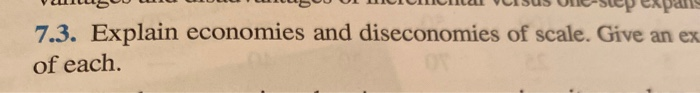 explain economies and diseconomies of scale. give