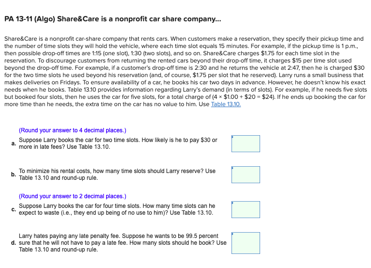 Can you answer all the questions? PA 13-11 (Algo)