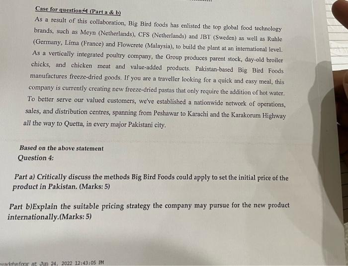 Case for question44 (Part a & b) As a result of