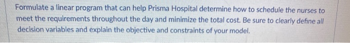 (A scheduling model, 18 points in total) Prisma