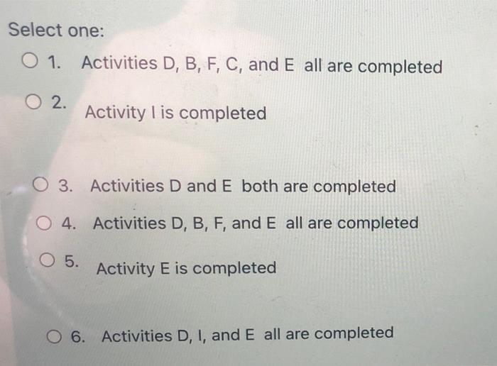 In the network shown below, activity L can be