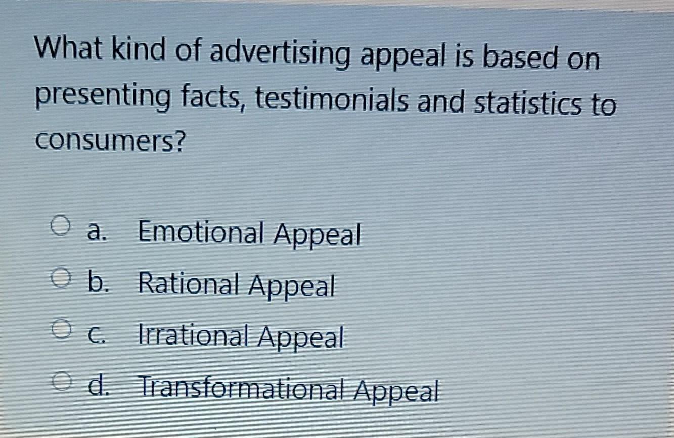 What kind of advertising appeal is based on