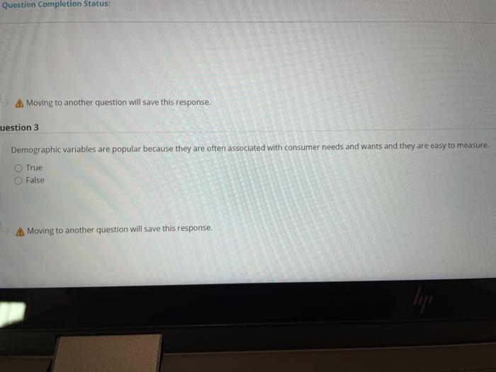 Moving to another question will save this