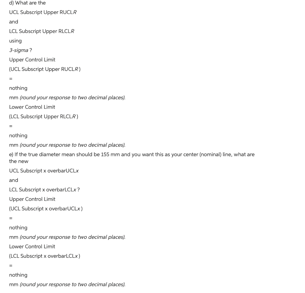 Please answer Parts C, D, and E. Refer to Table