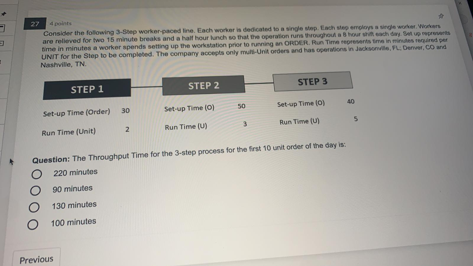 27 4 points Consider the following 3-Step