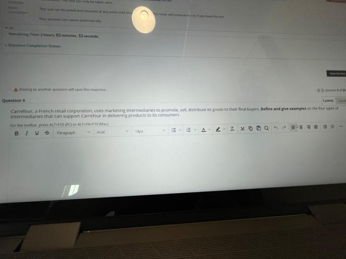 Moving to another question will save this