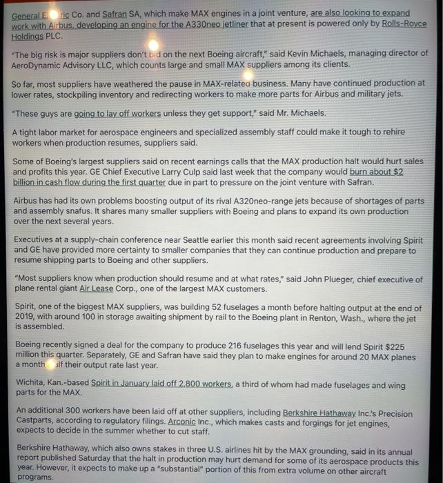 explain how boeing's suplliers reducing their