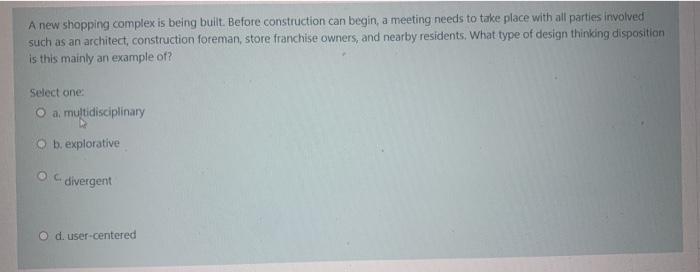 A new shopping complex is being built. Before