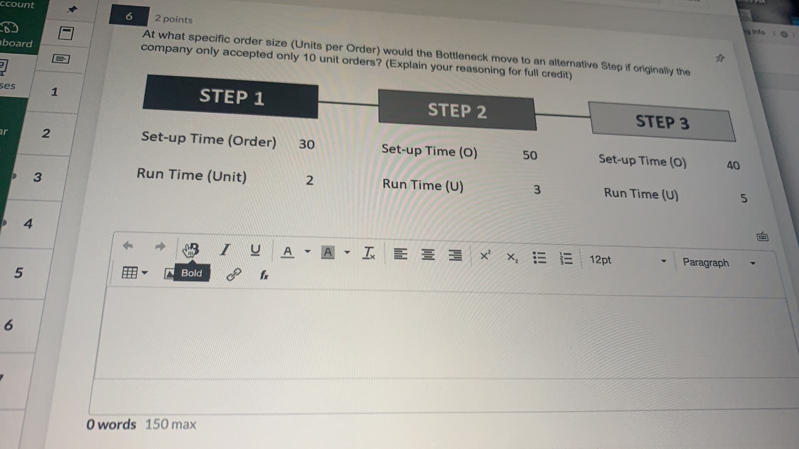 Ccount 6 2 points At what specific order size