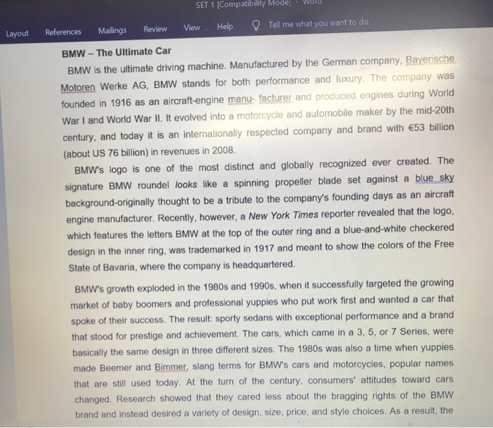 SET 1 Compatibility Mode View Layout References