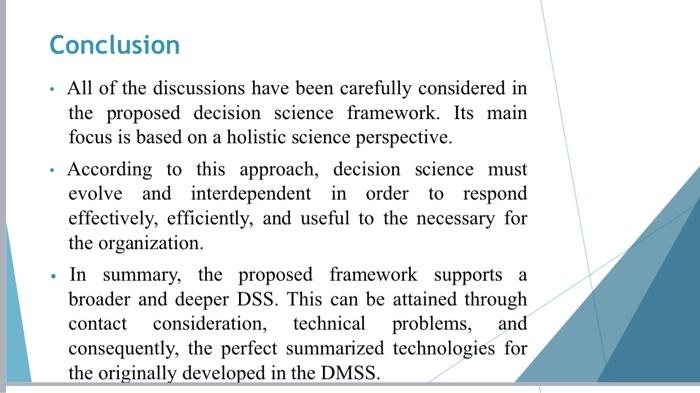 please explain to me each point DECISION SCIENCE