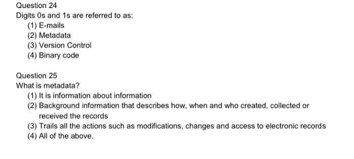 Multiple choice Question 6 From the e-mail
