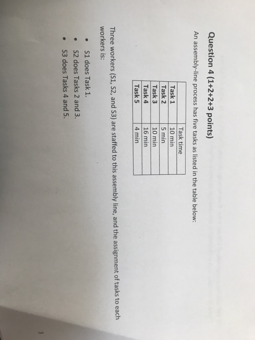 Question 4 (1+2+2+3 points) An assembly-line