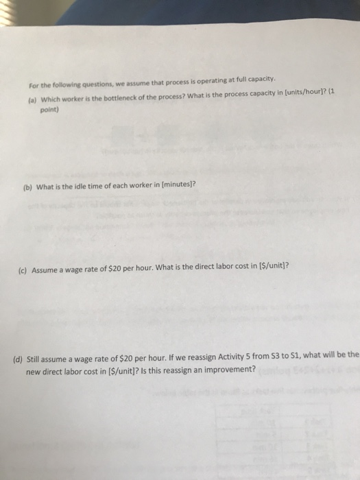 Question 4 (1+2+2+3 points) An assembly-line