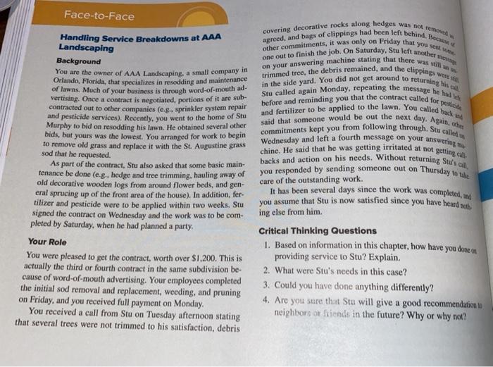 Face-to-face Handling Service Breakdowns at AAA