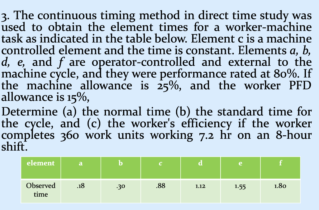 3. The continuous timing method in direct time